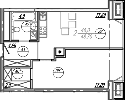 Продается 2-комн. квартира, 47 м²