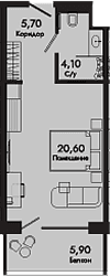 Продается 1-комн. квартира, 30.4 м²