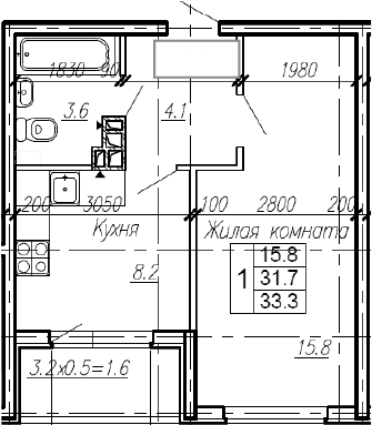 Продается 1-комн. квартира, 31.7 м²