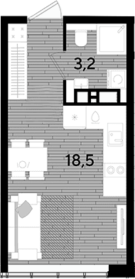 Продается 1-комн. квартира, 21.7 м²