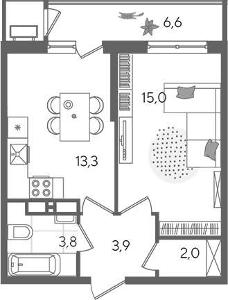 Продается 1-комн. квартира, 38 м²