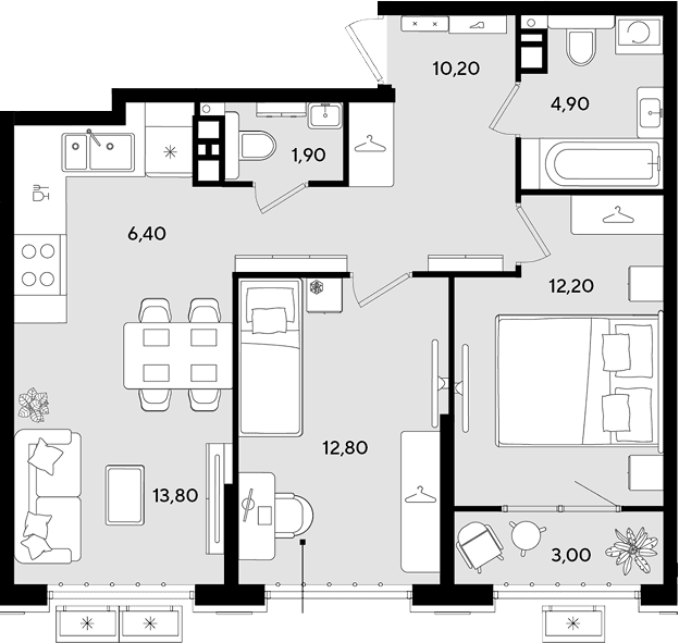 Продается 3-комн. квартира, 62.2 м²