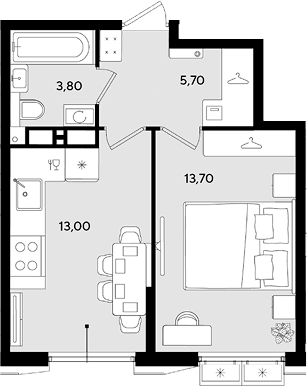Продается 1-комн. квартира, 36.2 м²