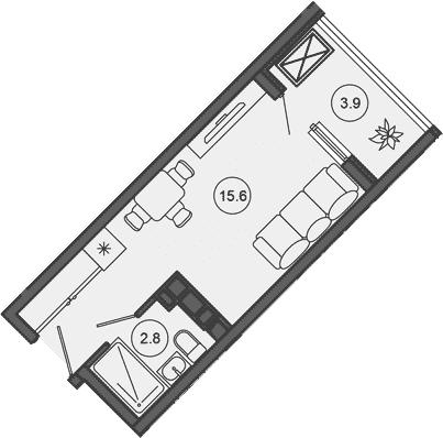Продается 1-комн. квартира, 18.4 м²