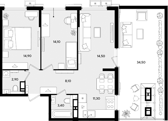 Продается 3-комн. квартира, 69.2 м²