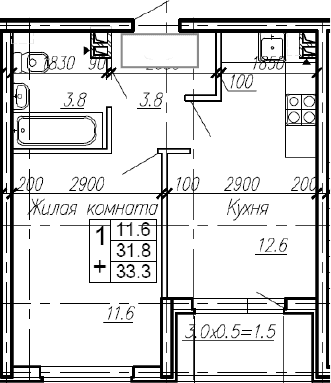 Продается 1-комн. квартира, 31.8 м²