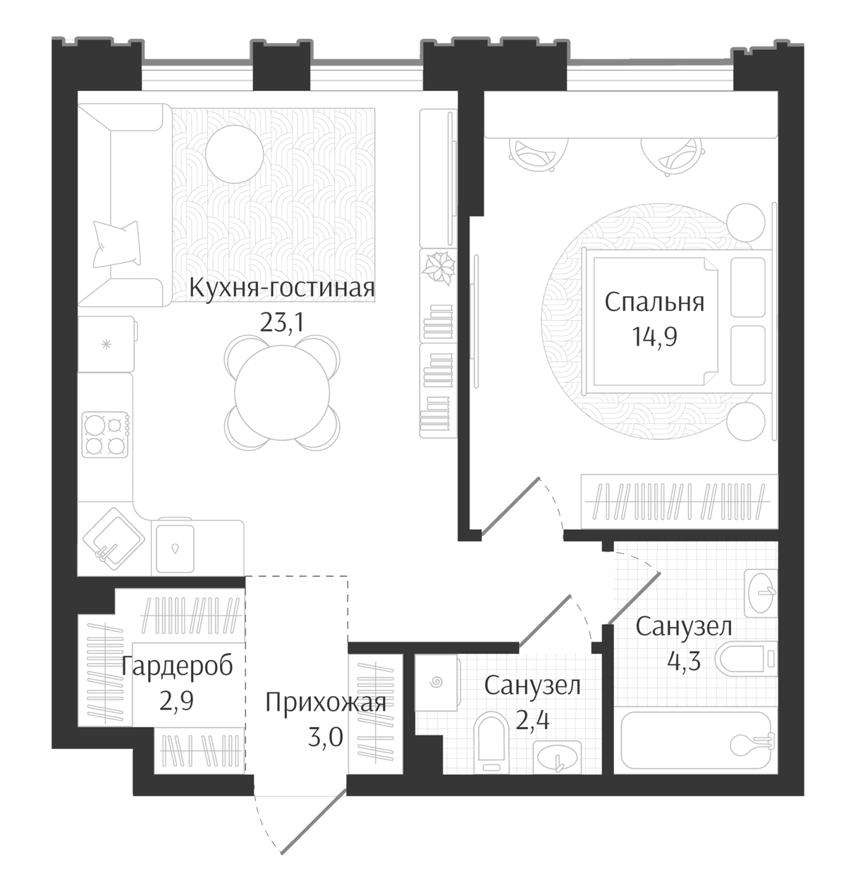 Продается 2-комн. квартира, 50.6 м²