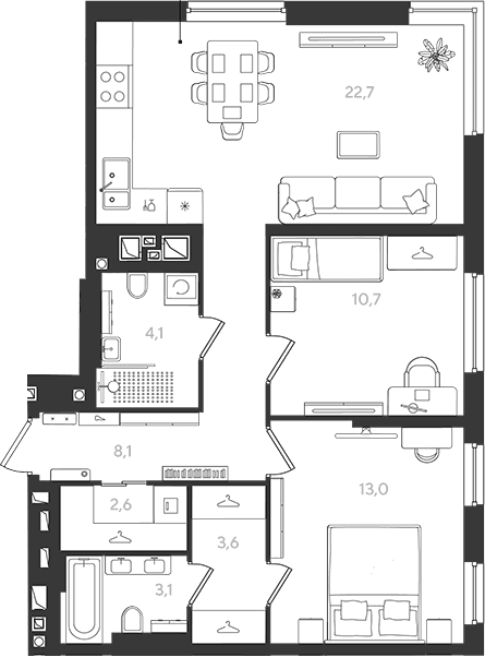 Продается 2-комн. квартира, 67.9 м²