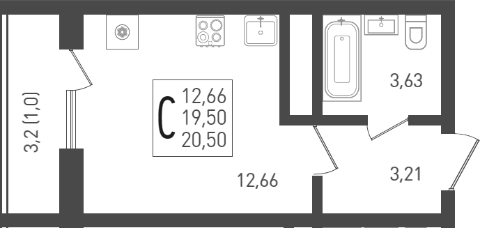 Продается 1-комн. квартира, 20.5 м²
