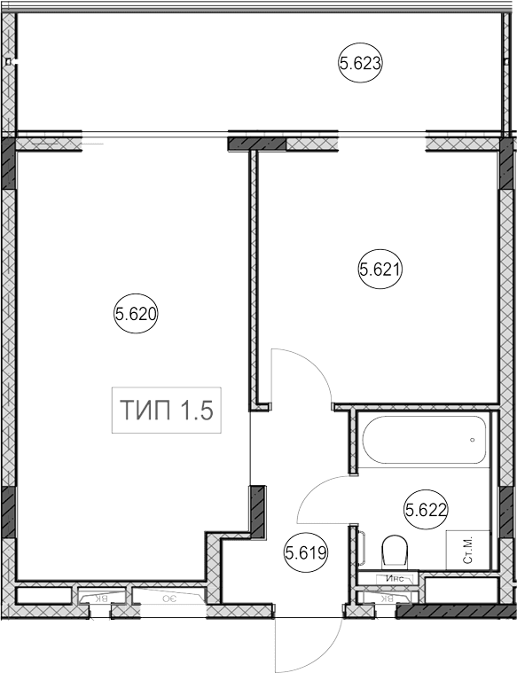 Продается 1-комн. квартира, 54 м²