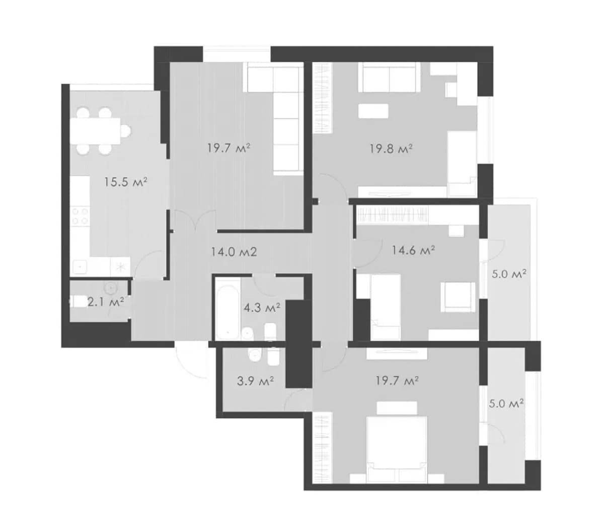 Продается 4-комн. квартира, 113.3 м²