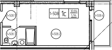 Продается 1-комн. квартира, 30.84 м²