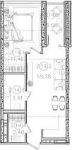 Продается 1-комн. квартира, 36.15 м²