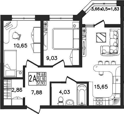 Продается 3-комн. квартира, 50.1 м²