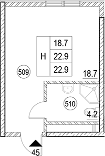 Продается 1-комн. квартира, 22.9 м²