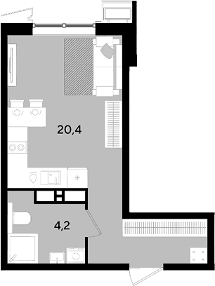Продается 1-комн. квартира, 24.6 м²