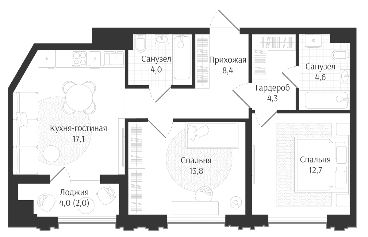 Продается 3-комн. квартира, 64.9 м²