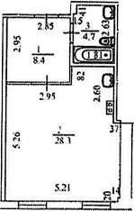 Продается 1-комн. квартира, 41.4 м²