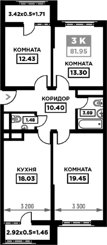 Продается 3-комн. квартира, 78.78 м²