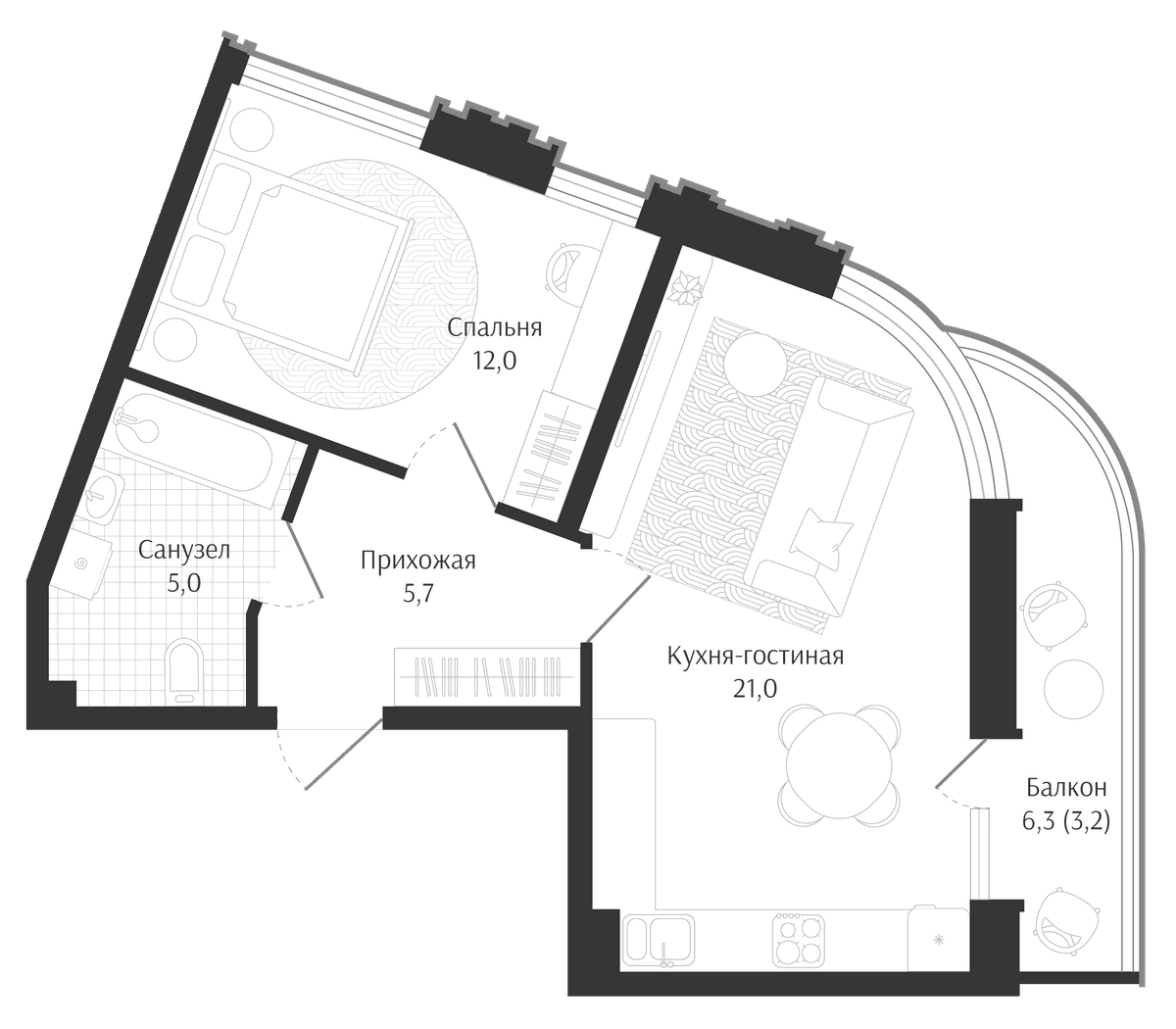 Продается 2-комн. квартира, 43.7 м²