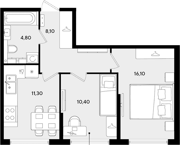 Продается 2-комн. квартира, 50.7 м²