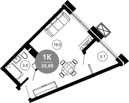 Продается 1-комн. квартира, 22.5 м²
