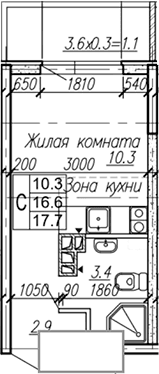 Продается 1-комн. квартира, 16.6 м²