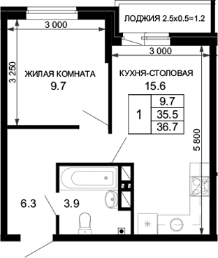 Продается 1-комн. квартира, 35.5 м²