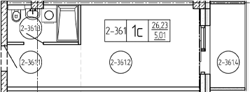 Продается 1-комн. квартира, 26.79 м²
