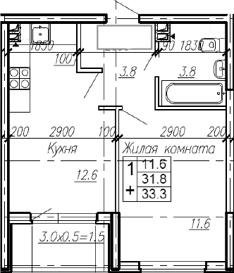 Продается 1-комн. квартира, 31.8 м²
