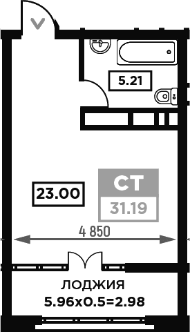Продается 1-комн. квартира, 28.21 м²