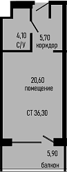 Продается 1-комн. квартира, 30.4 м²