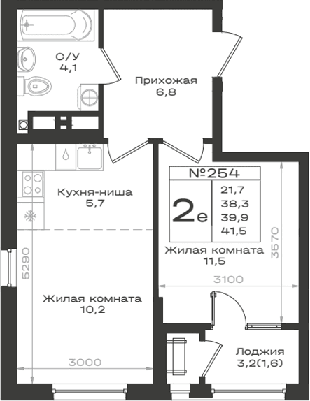 Продается 2-комн. квартира, 38.3 м²