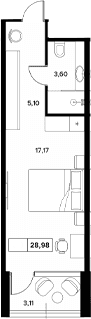 Продается 1-комн. квартира, 25.87 м²