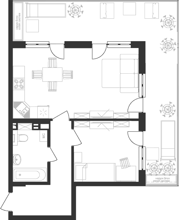 Продается 2-комн. квартира, 46.55 м²