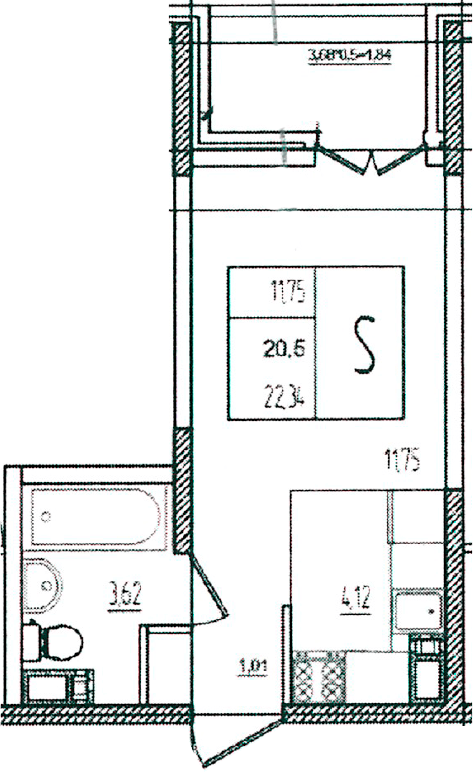 Продается 1-комн. квартира, 20.5 м²