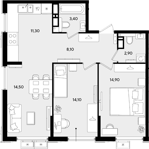 Продается 3-комн. квартира, 69.2 м²