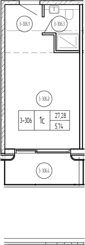 Продается 1-комн. квартира, 27.28 м²
