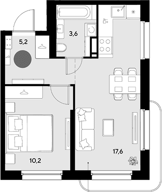 Продается 2-комн. квартира, 36.6 м²