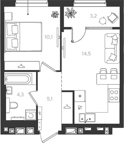 Продается 1-комн. квартира, 34 м²