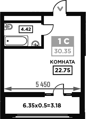 Продается 1-комн. квартира, 27.17 м²