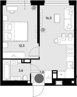 Продается 2-комн. квартира, 34 м²
