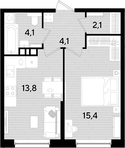 Продается 1-комн. квартира, 39.5 м²