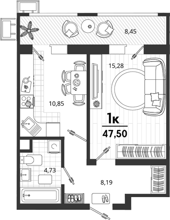 Продается 1-комн. квартира, 39.05 м²
