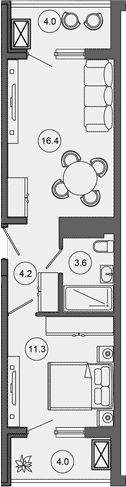 Продается 2-комн. квартира, 35.5 м²