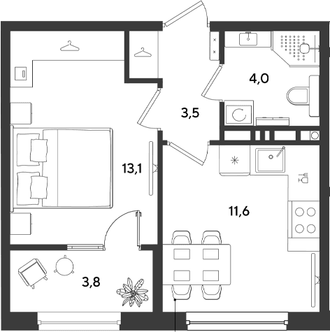 Продается 1-комн. квартира, 32.2 м²