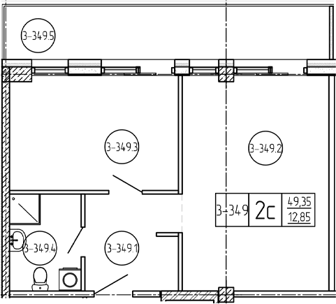 Продается 1-комн. квартира, 49.7 м²