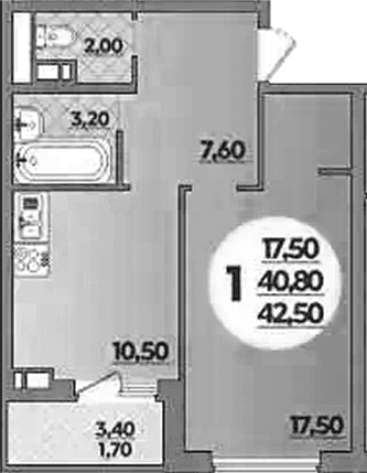 Продается 1-комн. квартира, 40.8 м²