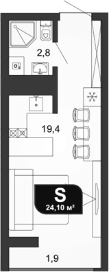 Продается 1-комн. квартира, 22.2 м²