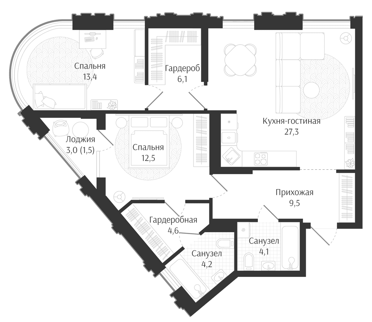 Продается 3-комн. квартира, 81.7 м²